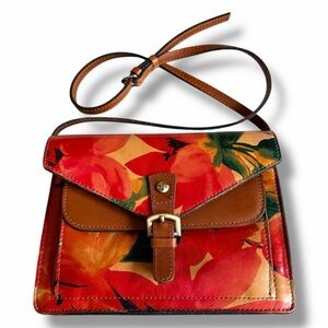 Patricia Nash Tan/Spring Multi Leather Torri Crossbody Bag Art Teacher Lagenlook